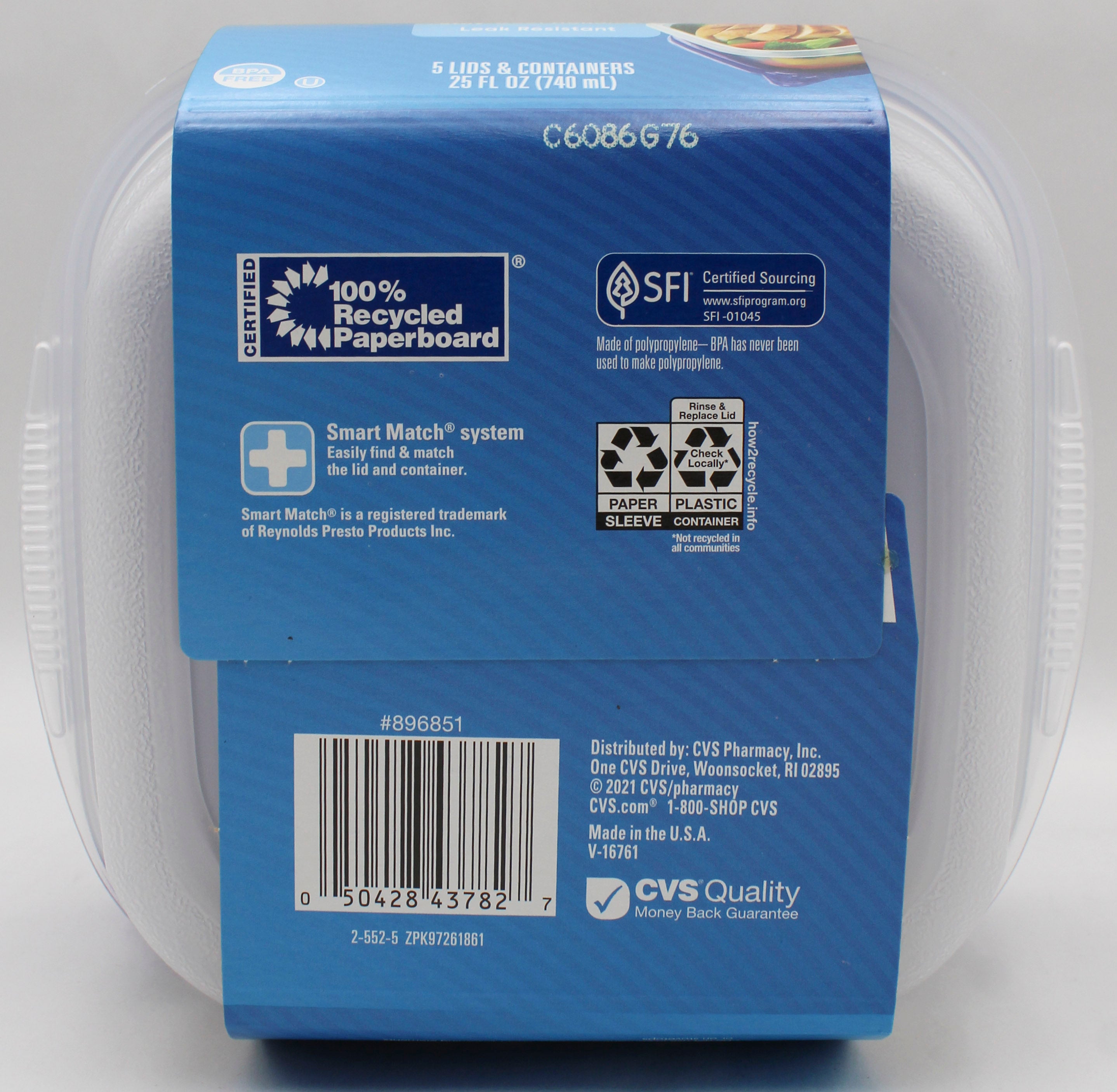 Total Home Entrée Storage Containers 25oz 5-Pack