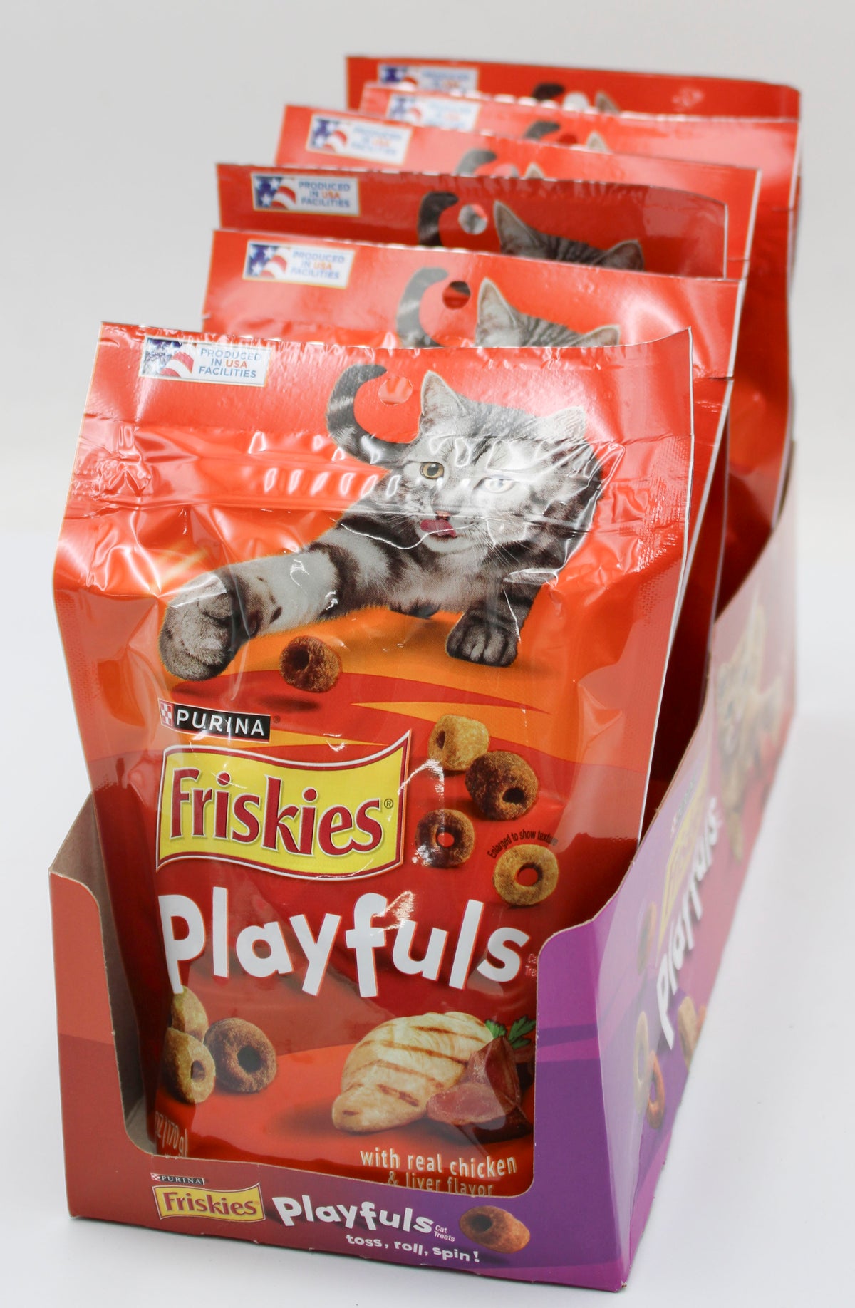 PURINA FRISKIES PLAYFULS CHICKEN & LIVER CAT TREATS 6oz. BB 2/27/27 NI