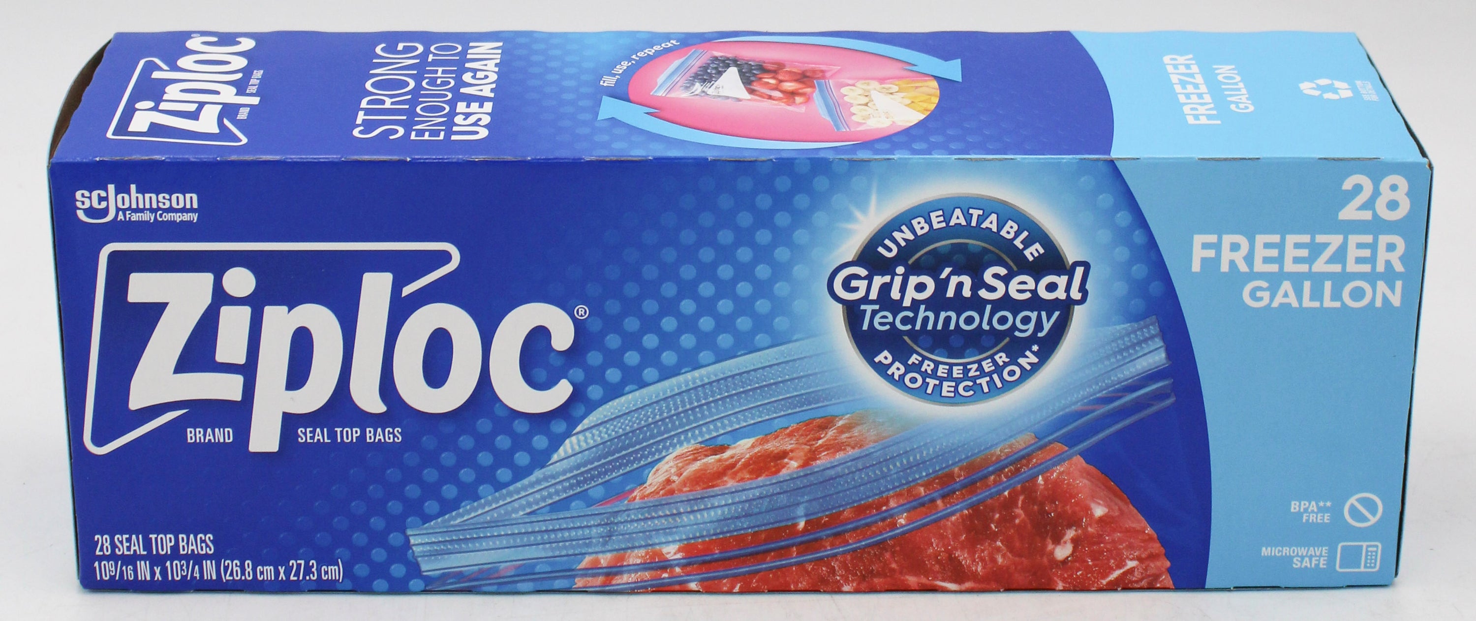 ZIPLOC GRIP N SEAL FREEZER GALLON 28ct US