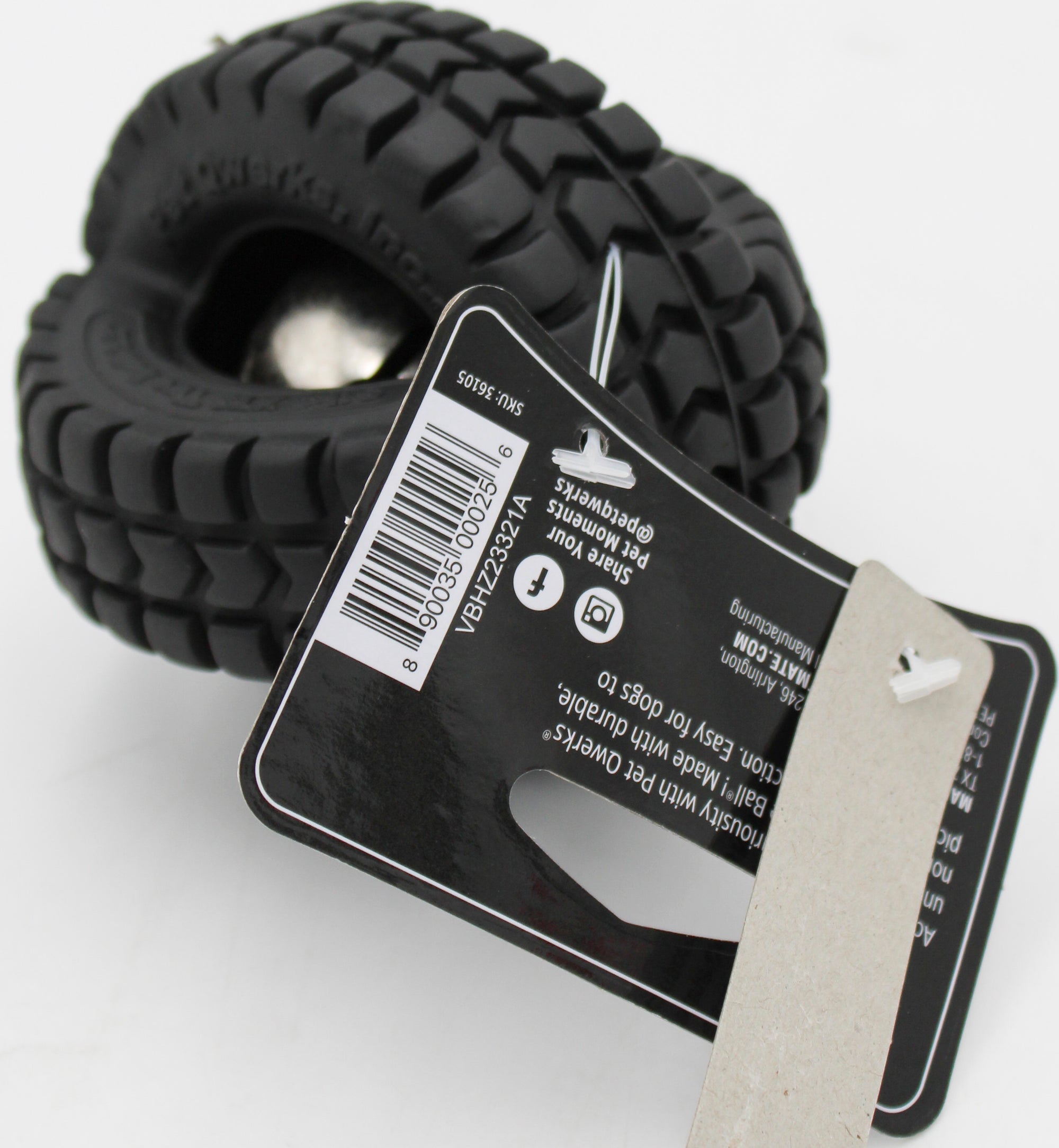 PET QWERKS JINGLE X-TIRE DOG CHEW TOY SM