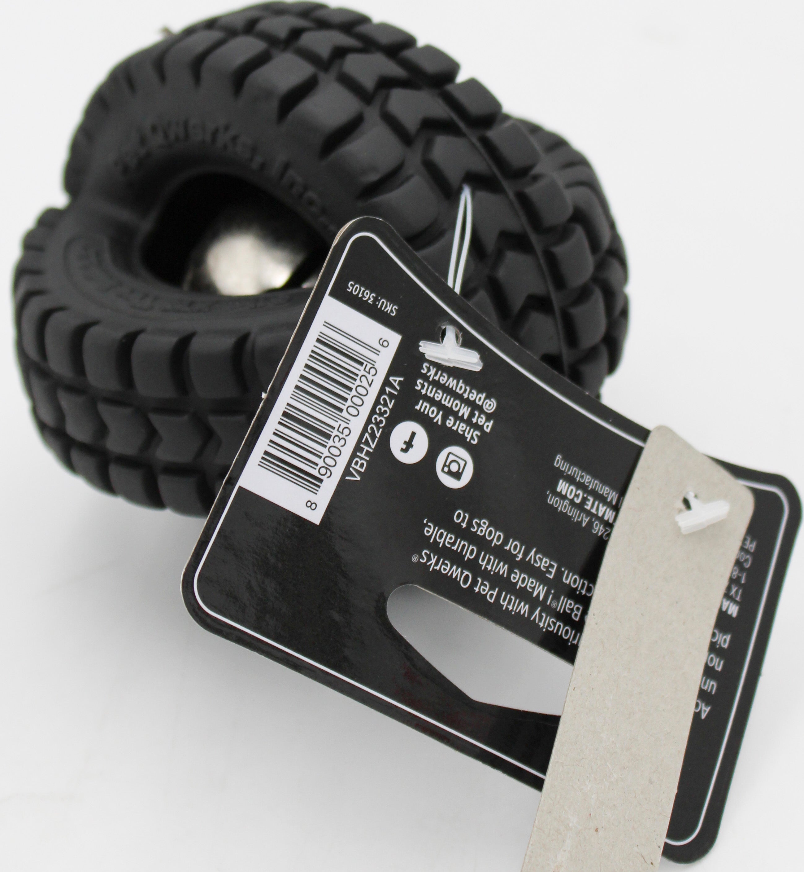 PET QWERKS JINGLE X-TIRE DOG CHEW TOY SM