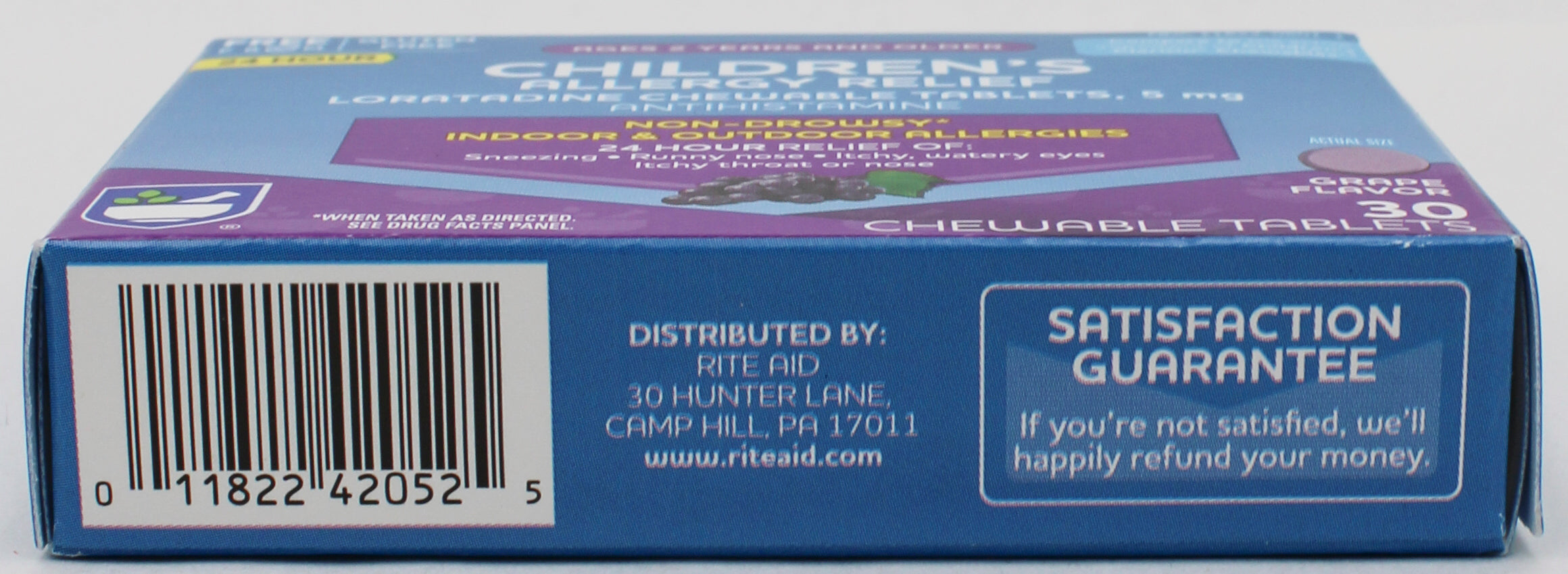 RITE AID CHILDREN'S ALLERGY RELIEF CHEWABLE TABLETS GRAPE 30ct EXP 1/31/2027 COMPARES TO Claritin