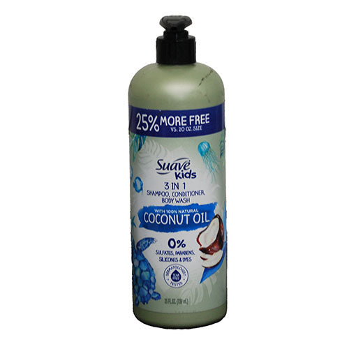 SUAVE KIDS 3 IN 1 SHAMPOO/CONDITIONER/BODY WASH 25OZ-COCONUT OIL
