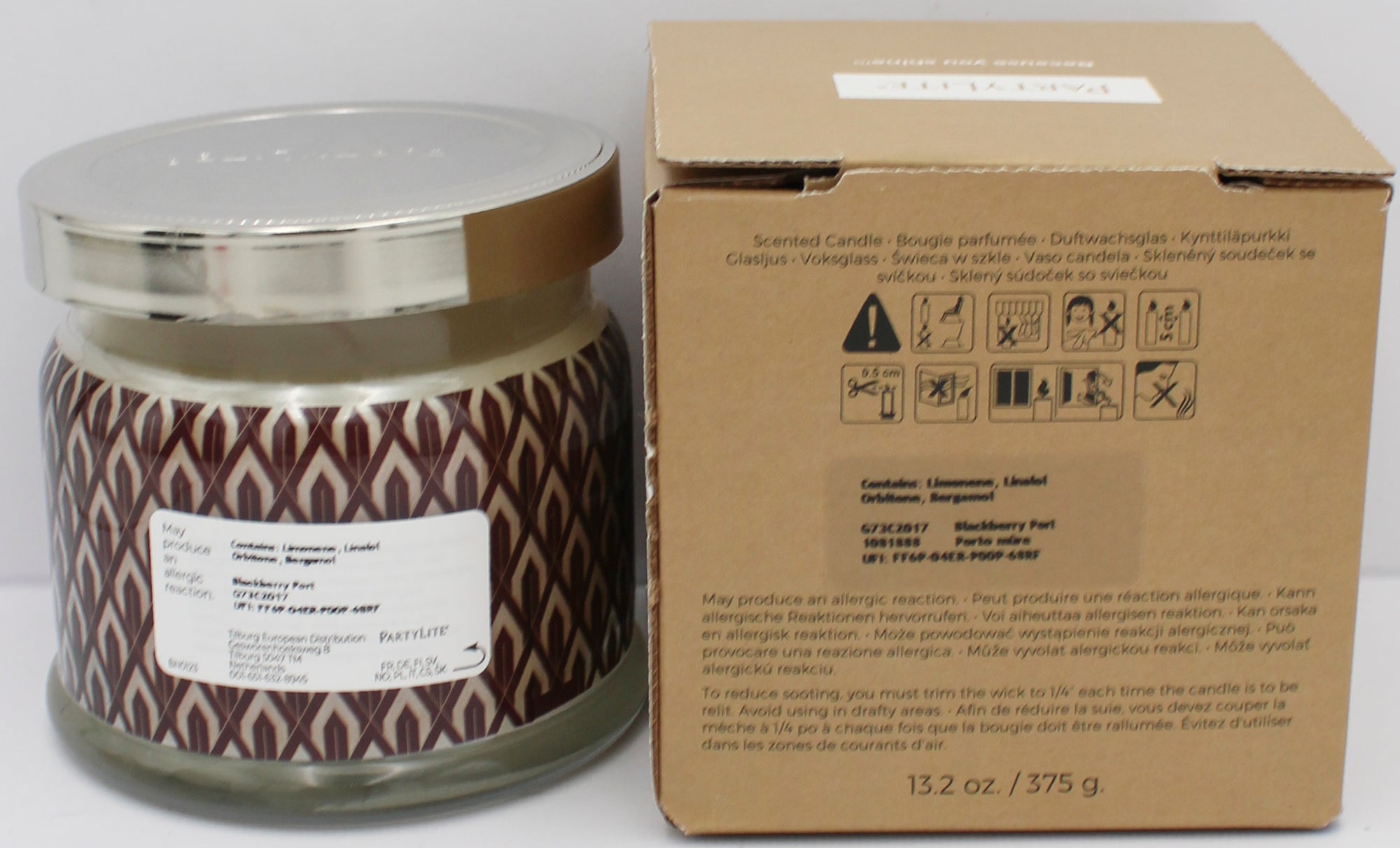 PARTYLITE BLACKBERRY PORT 3-WICK JAR CANDLE 13.2oz