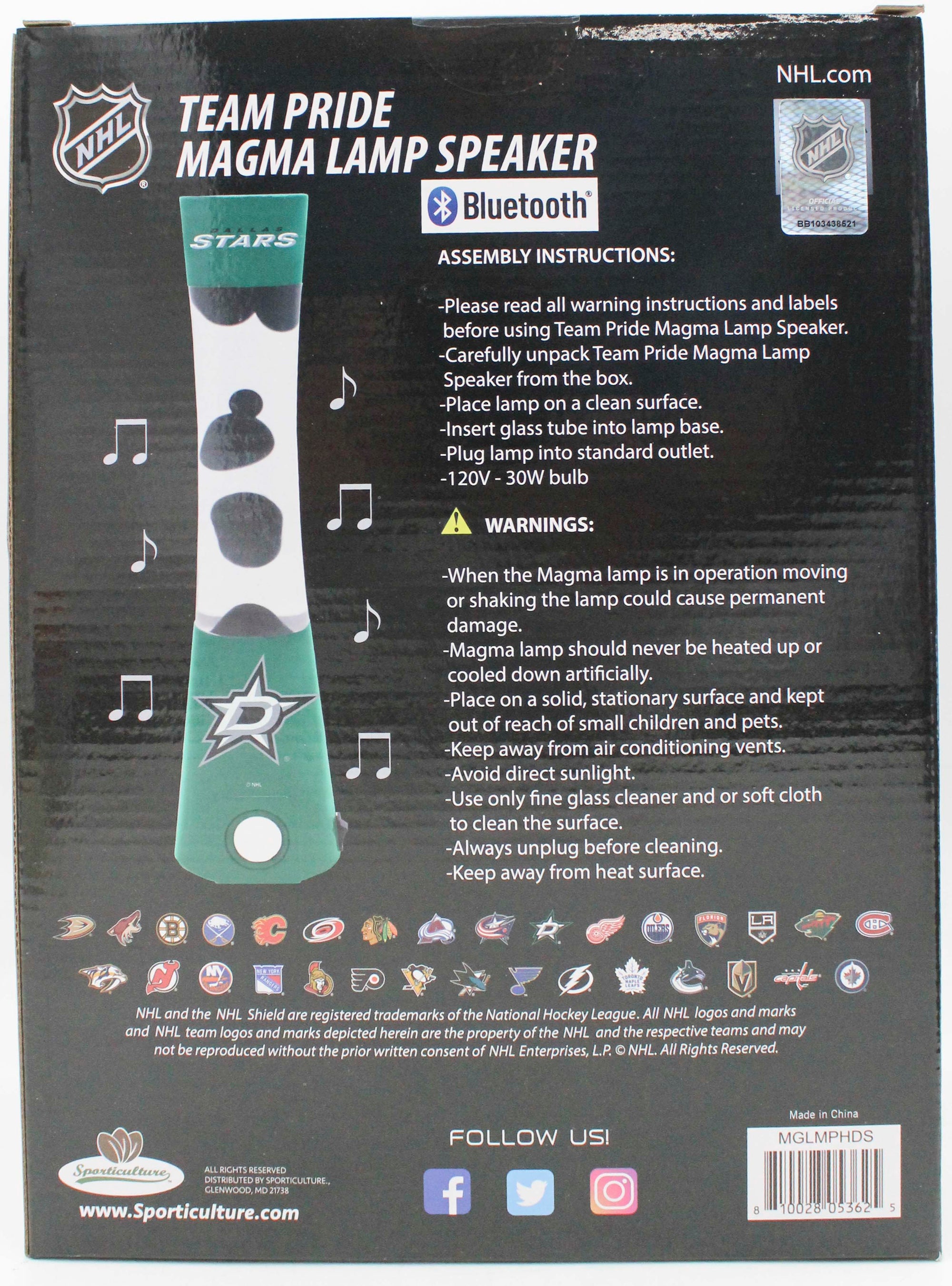 DALLAS STARS LAVA LAMP SPEAKER 16.5"