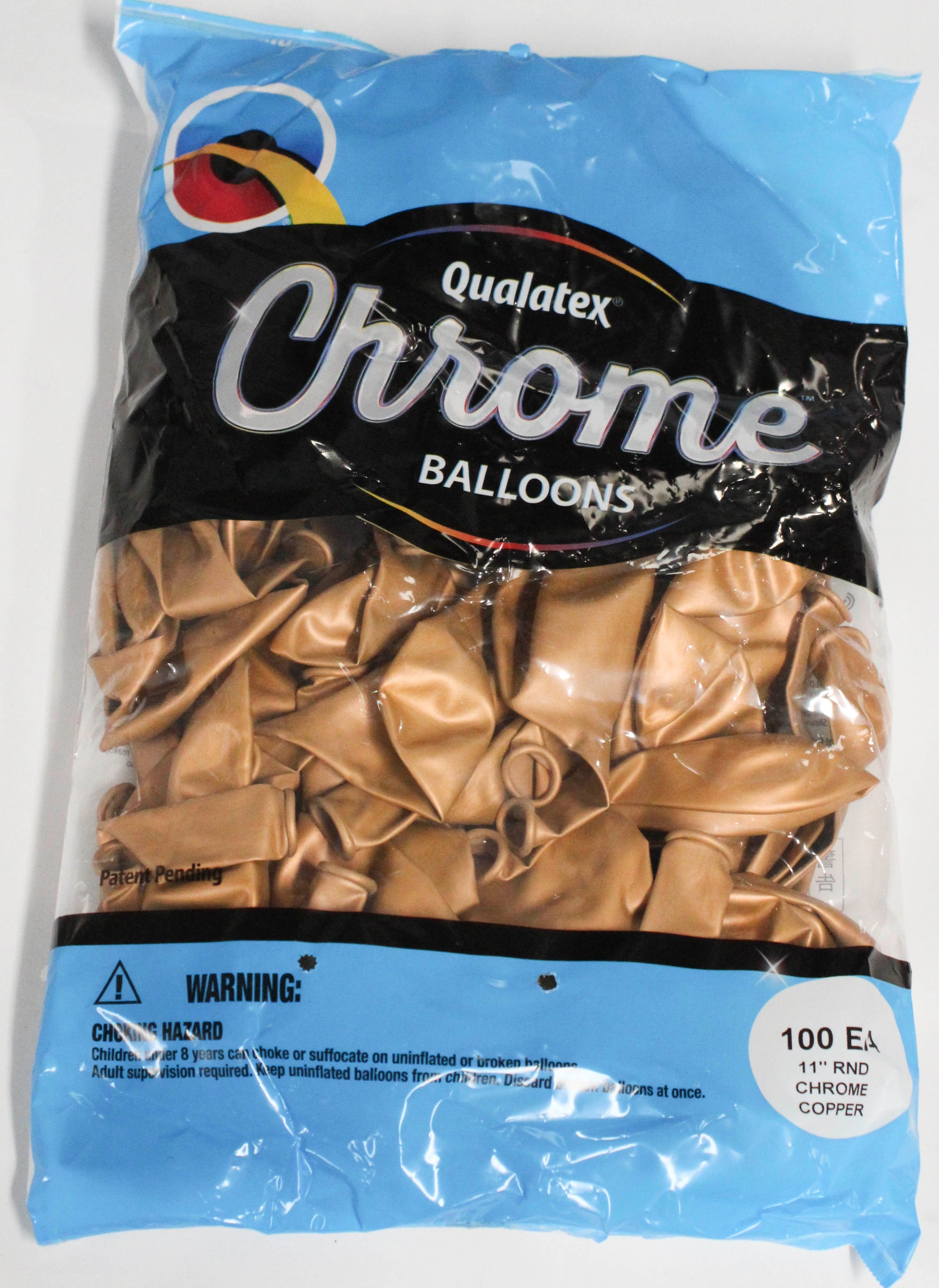 11" ROUND QX LATEX BALLOON 100CT CHROME COPPER