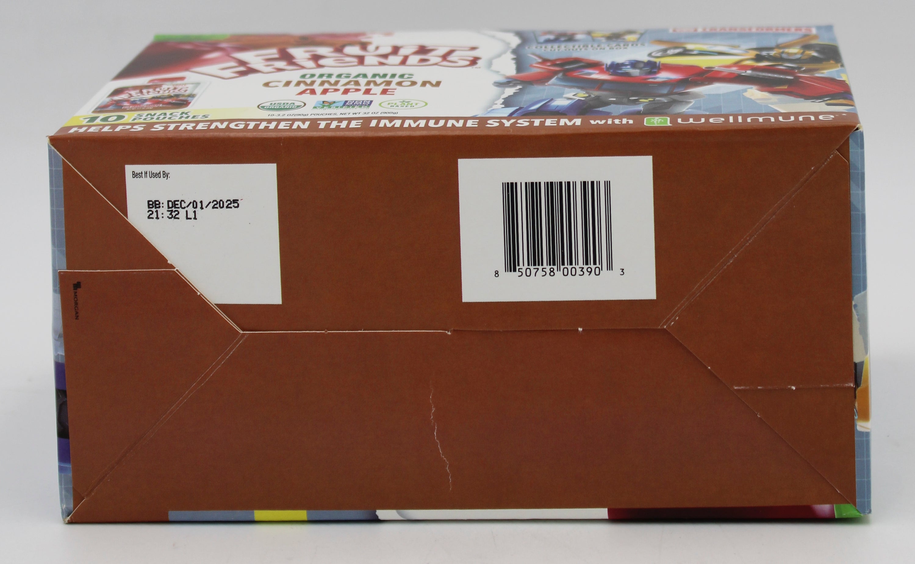 TRANSFORMERS FRUIT FRIENDS ORGANIC CINNAMON APPLE FRUIT SAUCE 10PK  Box  4 BOXES PER CASE  BestBy 12/1/25
