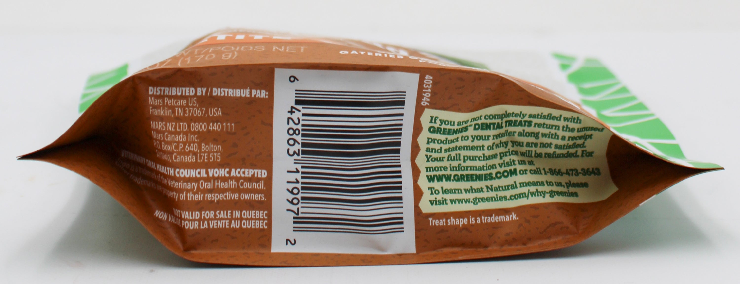 GREENIES GINGERBREAD FLAVOR PETITE  SIZE DENTAL CARE DOG TREAT CHEWS 6 OZ (10 PK) BB 1/31/2027