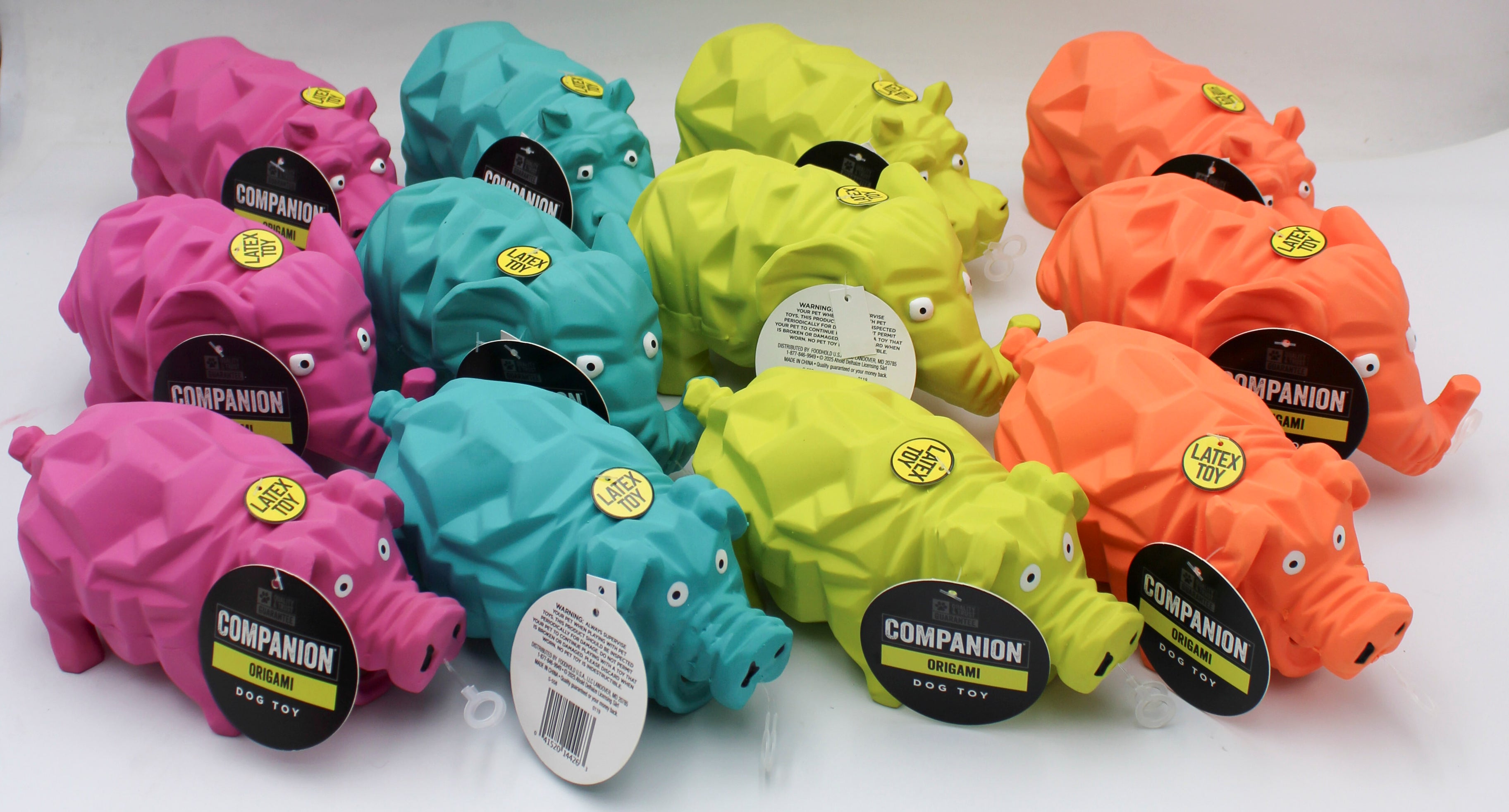 COMPANION ORAGAMI PALS  9" LATEX DOG TOY
