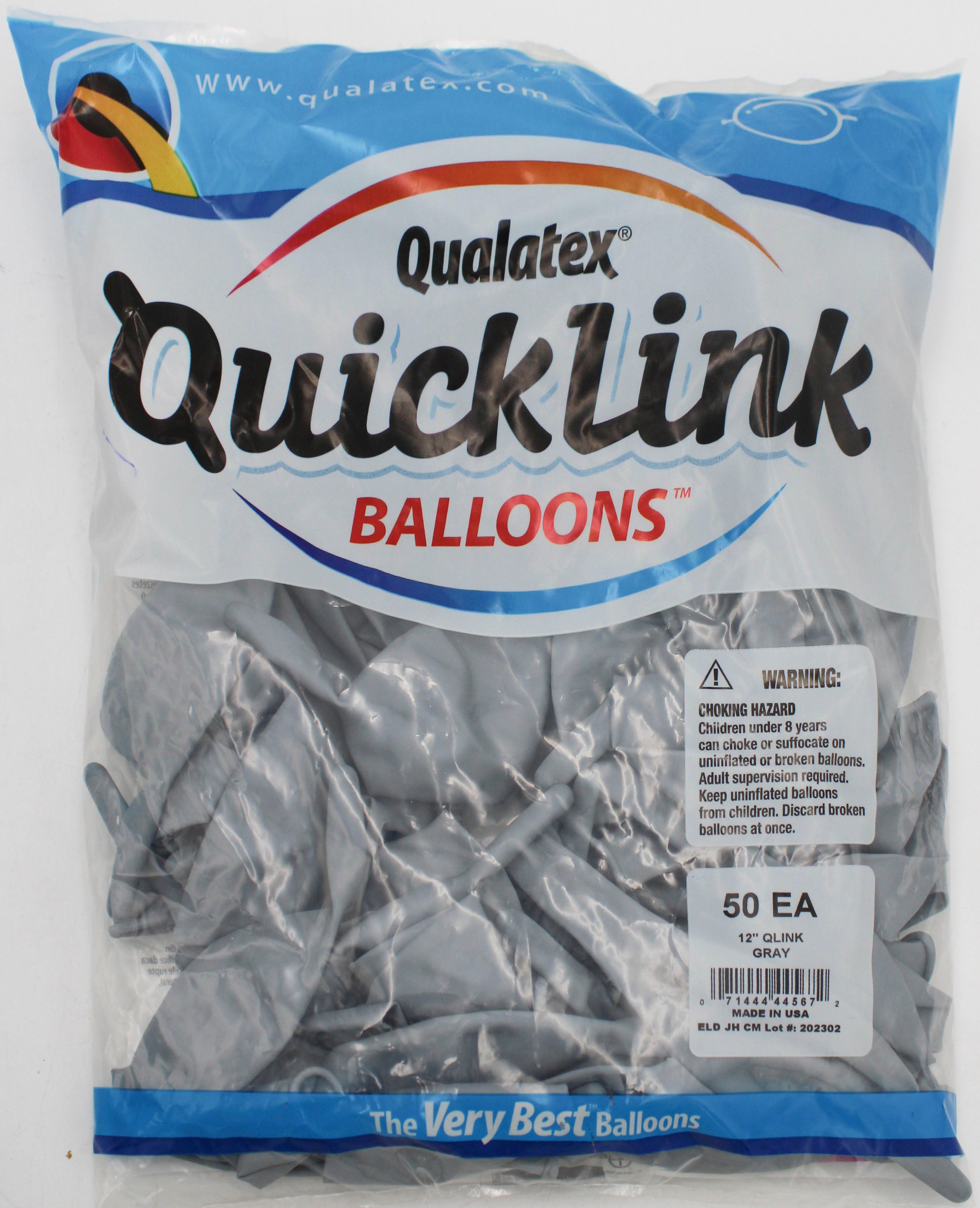 12" QLINK LATEX PLAIN 050CT  GRAY