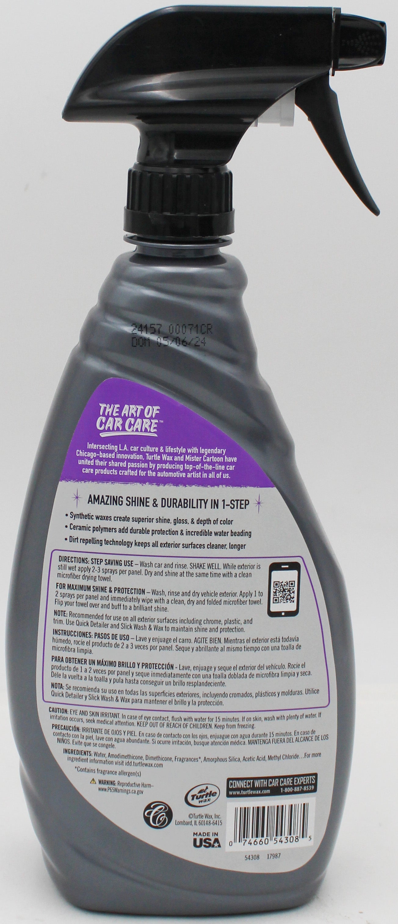 SP TURTLE WAX MISTER CARTOON WET OR DRY QUICK WAX 26oz