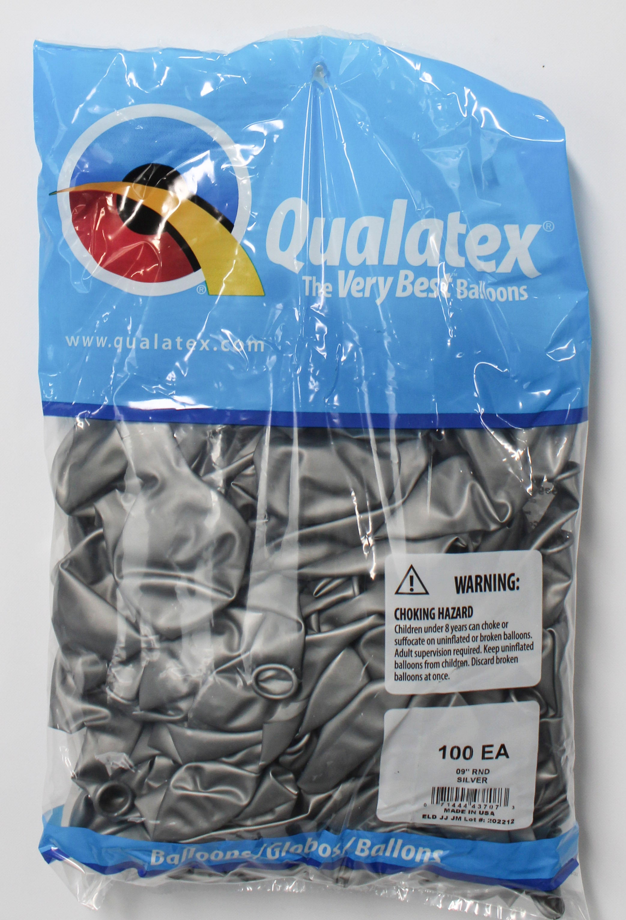 Silver Latex Balloons 9" 100-Pack Wholesale