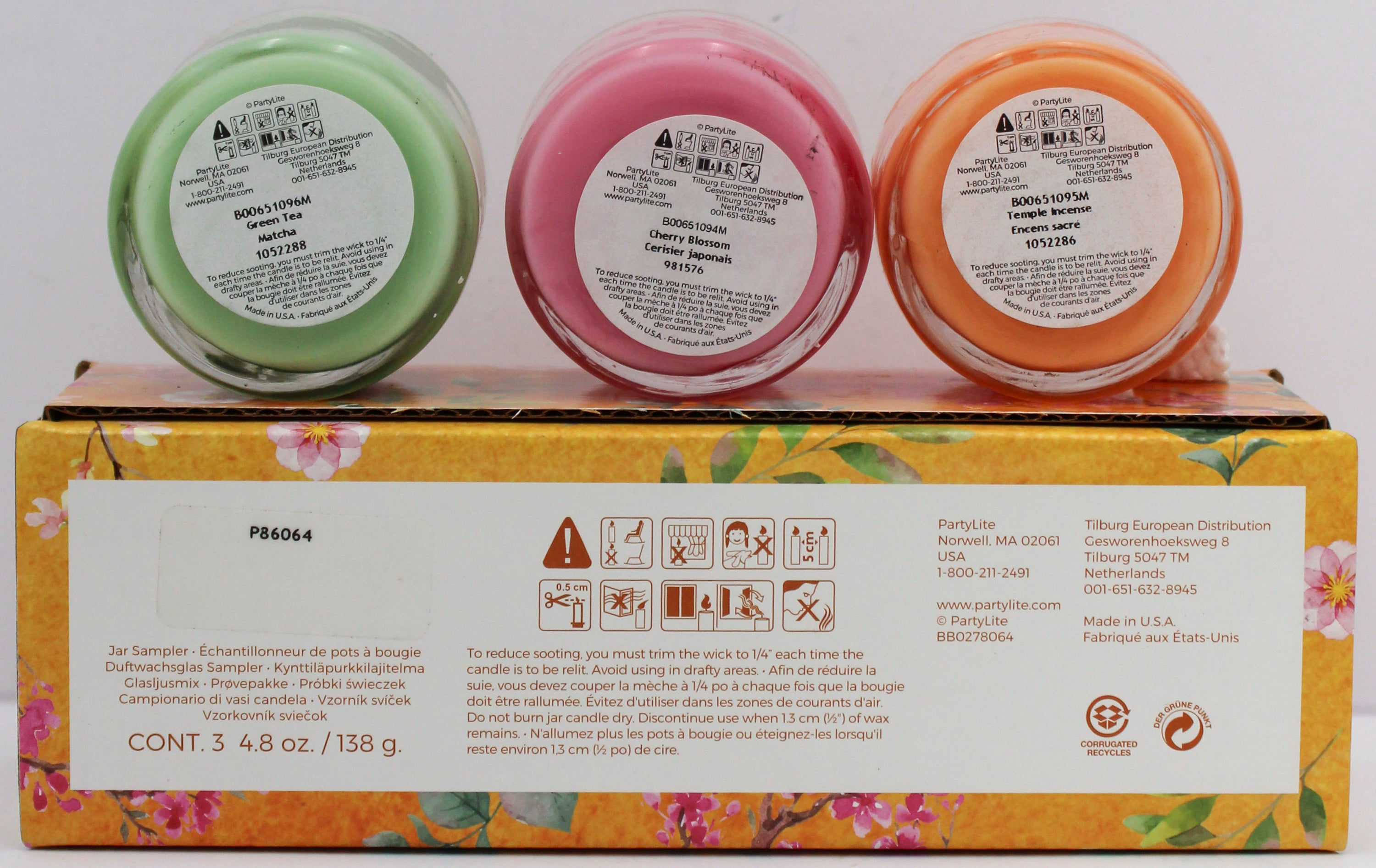 PARTYLITE TRIBUTE TO TOKYO JAR SAMPLER TRIO 3ct 4.8oz