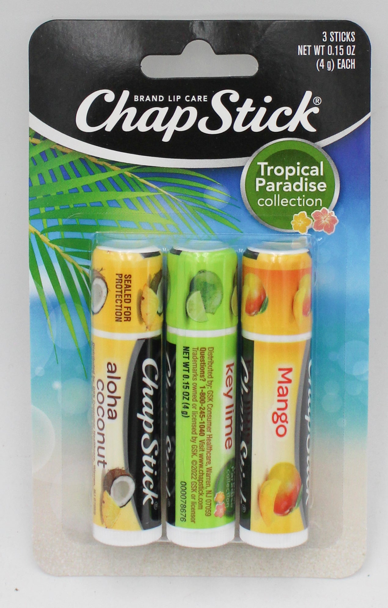 CHAPSTICK TROPICAL PARADISE 3CT .45OZ 2/2028