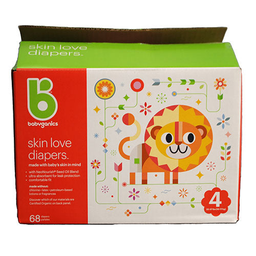 BABYGANICS DIAPERS 68CT SIZE 4