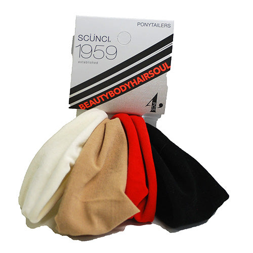 SCUNCI 4ct HOSIERY PONYTAILERS P.P6.99 NI