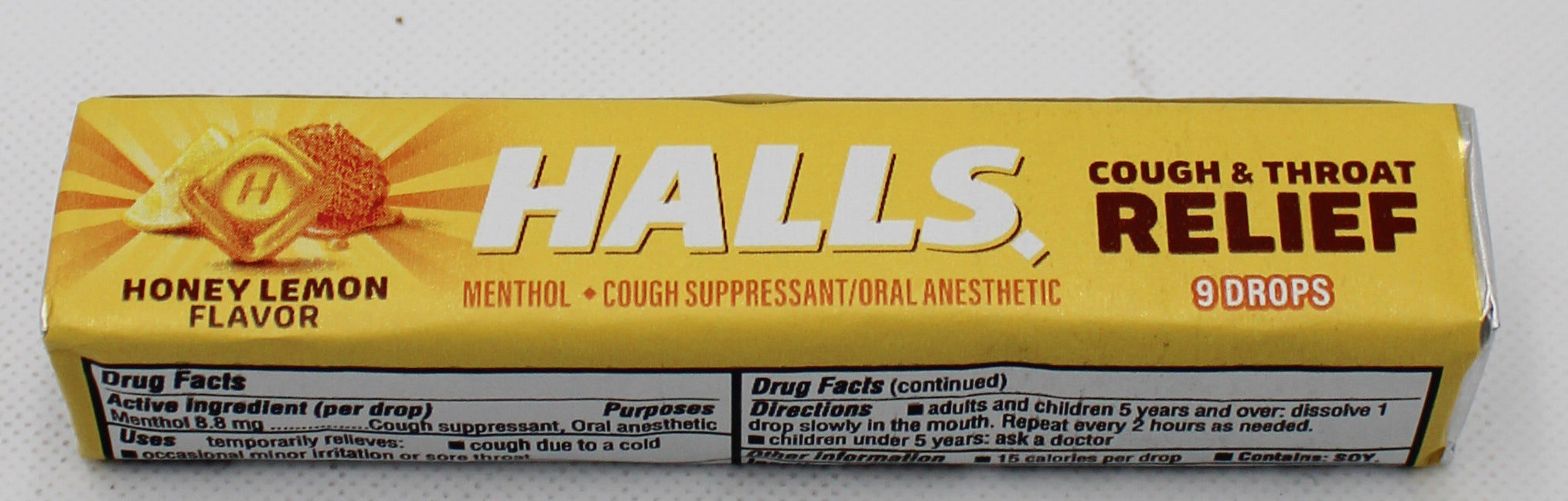 HALLS COUGH DROPS HONEY LEMON 9 DROPS BB 3/03/27