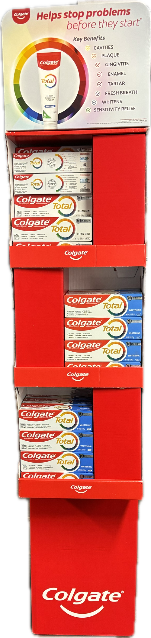 COLGATE TOTAL MIXED TOOTHPASTE DISPLAY 3.3oz NI