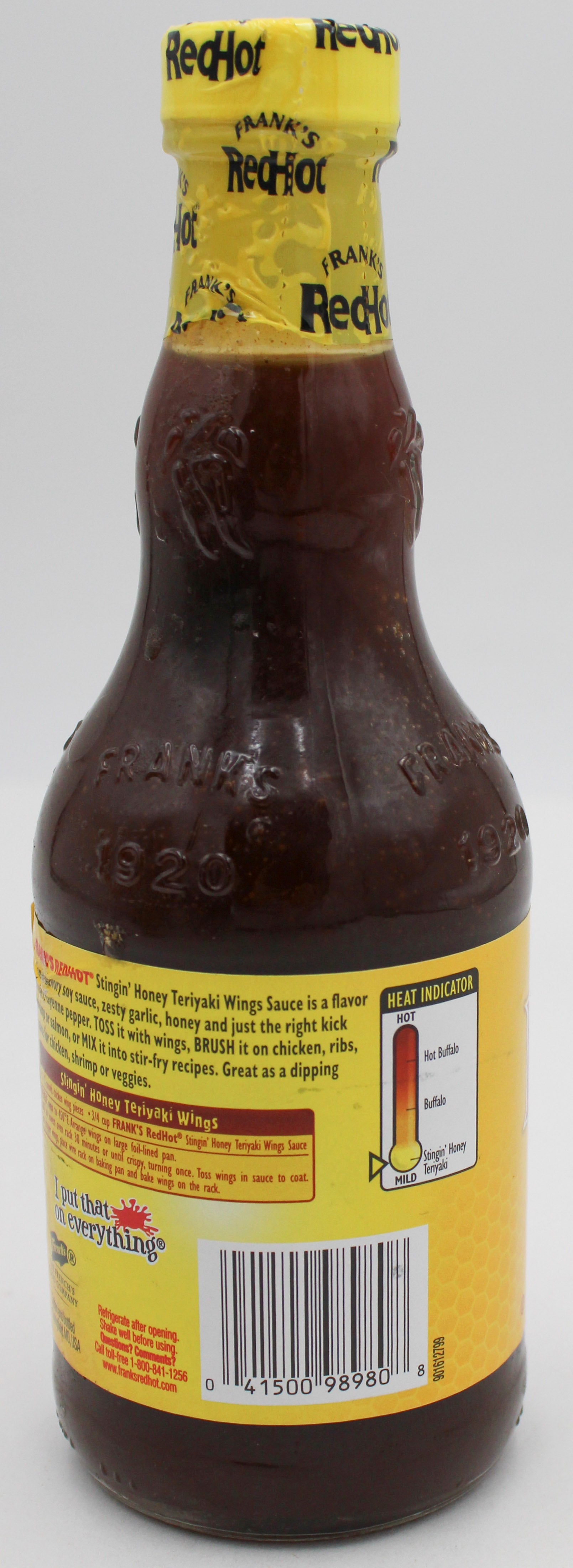 FRANKS REDHOT STINGIN HONEY TERIYAKI WING SAUCE 12 FL Oz BB 12/12/26