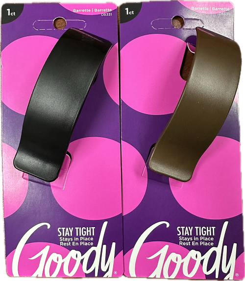 GOODY OUCHLESS FLEXIBLE BARRETTE 1CT BLACK/BROWN  NI