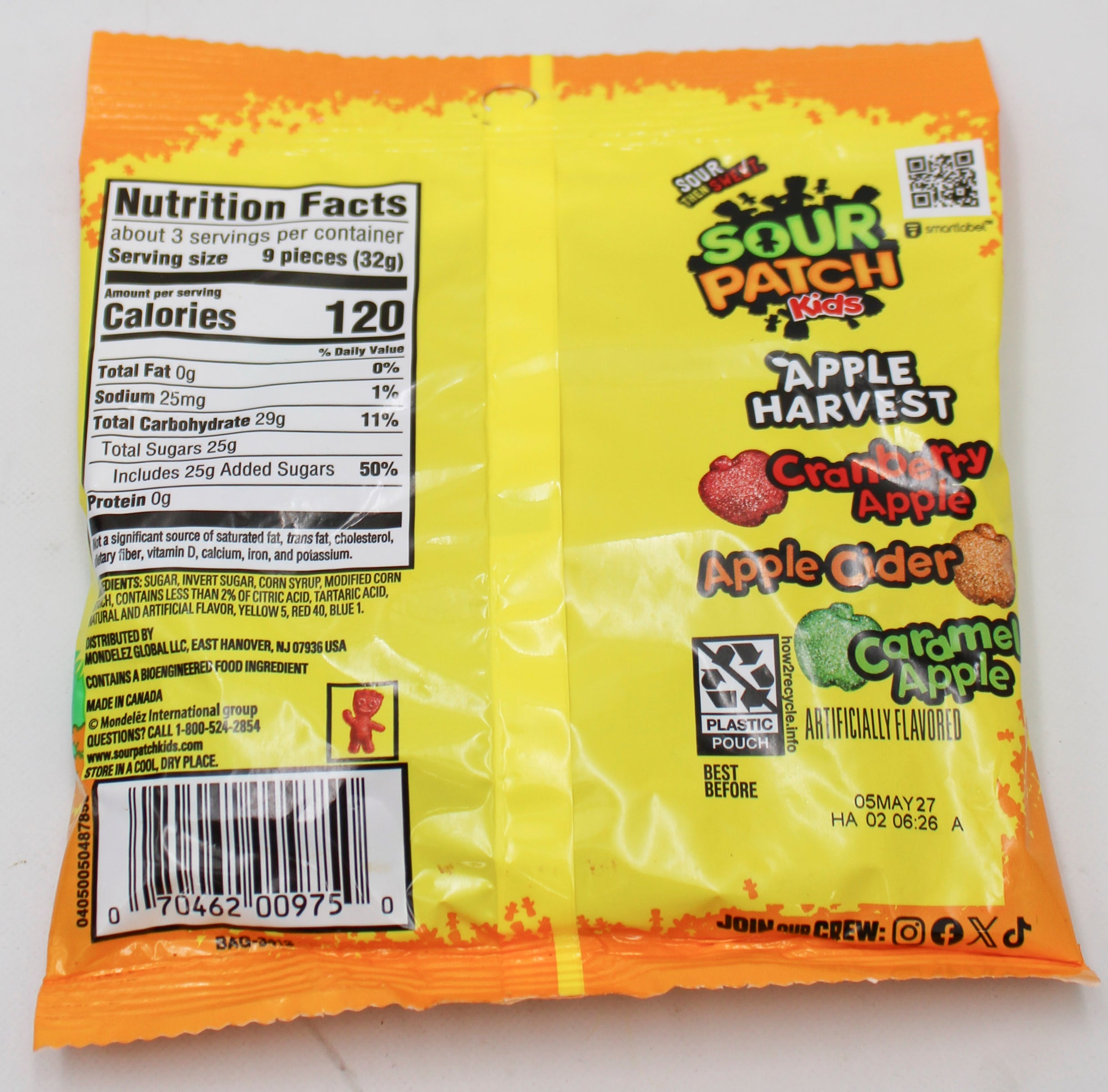 SOUR PATCH KIDS APPLE HARVEST 3.58 OZ BB 5/5/27
