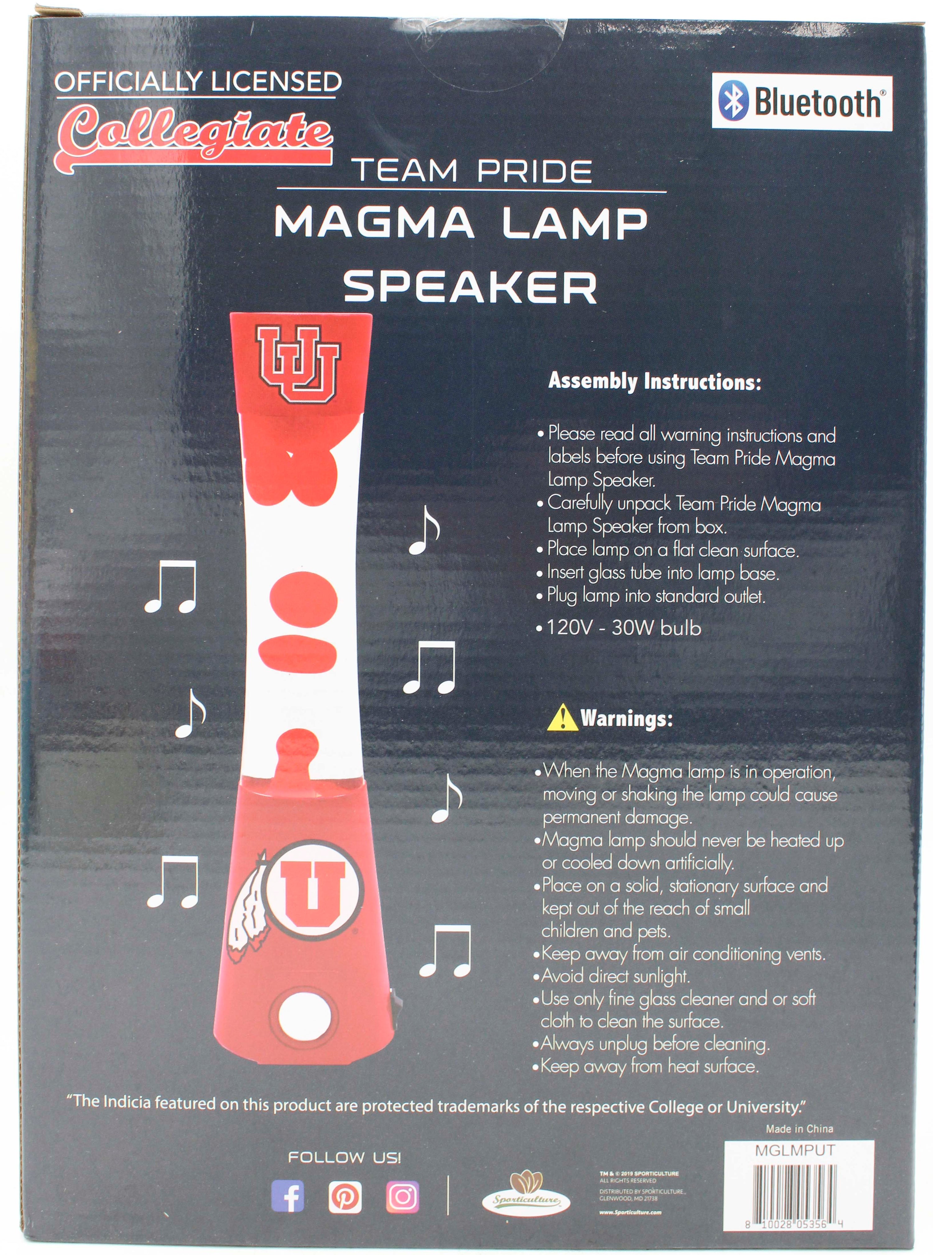NCAA UTAH UTES LAVA LAMP SPEAKER 16.5"