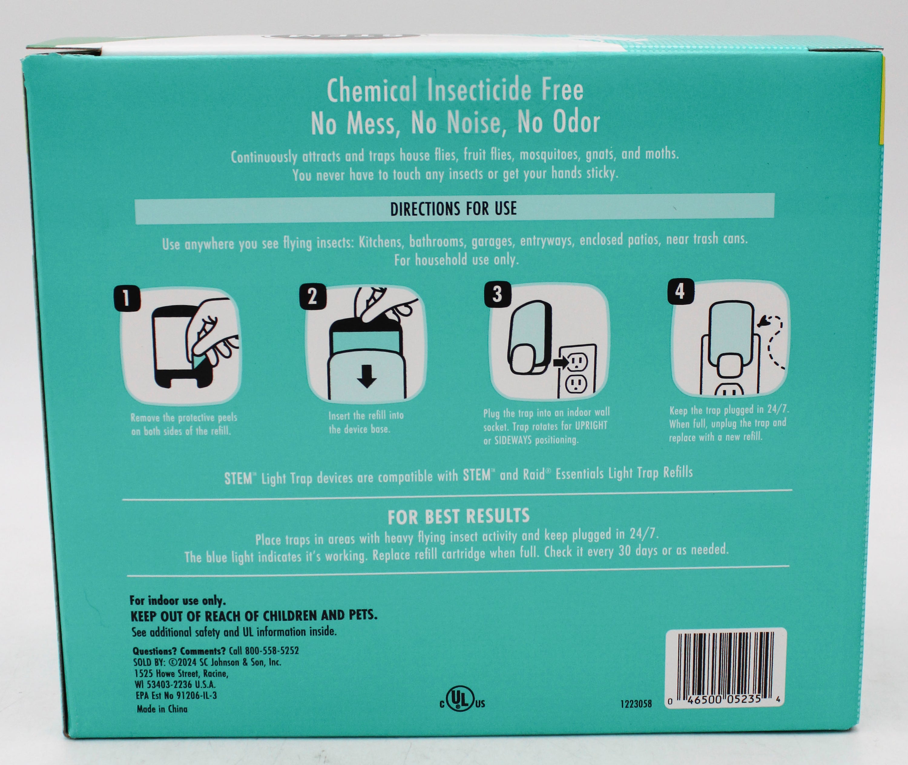 SP PEST2025 STEM FLYING INSECTS LIGHT TRAP 2DEVICES + 6 REFILLS DISPLAY