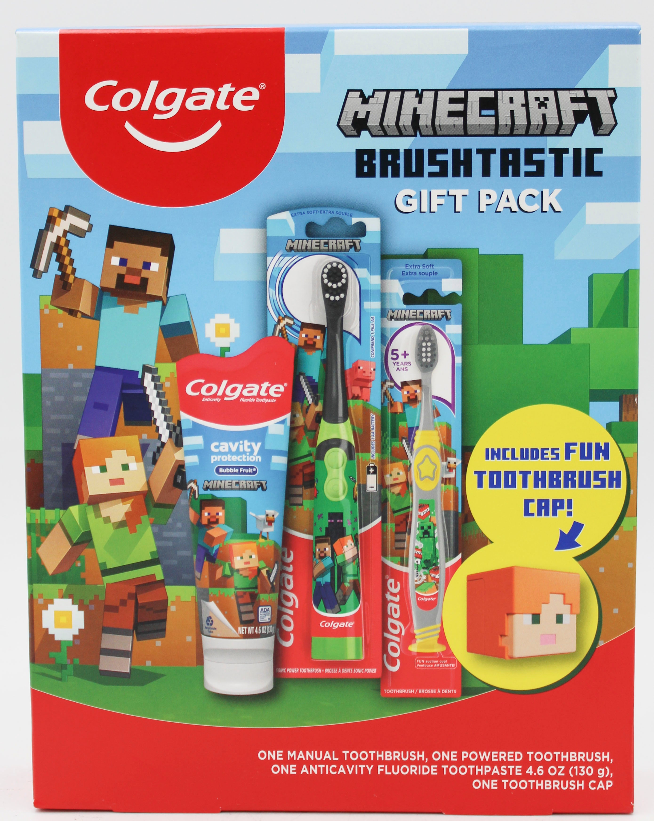 COLGATE KIDS MINECRAFT GIFT SET - TOOTHBRUSH, TOOTHPASTE, CAP NI