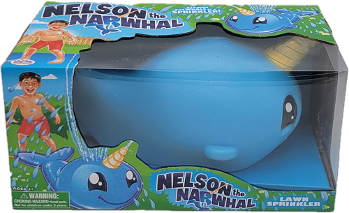 MATTYS TOY STOP NELSON THE NARWHAL LAWN SPRINKLER BLUE AGES 3+