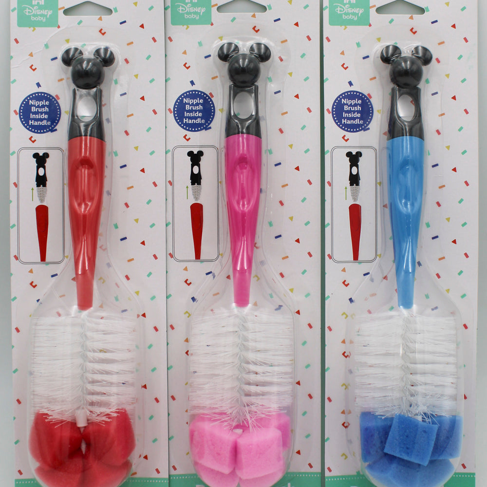 DISNEY BABY MICKEY/MINNIE ASST BOTTLE BRUSH  -  CAN BE SOLD IN U.S.A NI