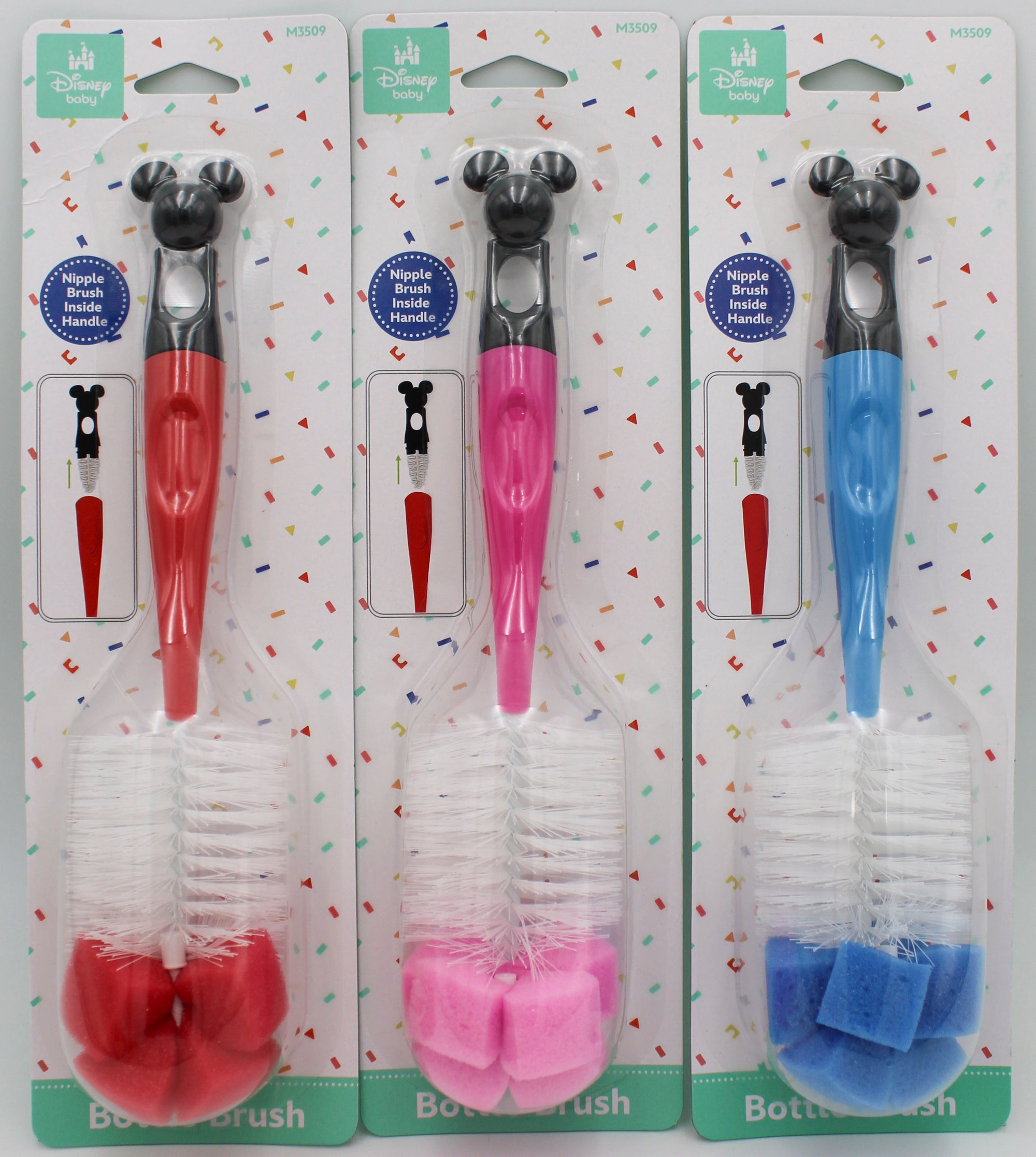 DISNEY BABY MICKEY/MINNIE ASST BOTTLE BRUSH  -  CAN BE SOLD IN U.S.A NI