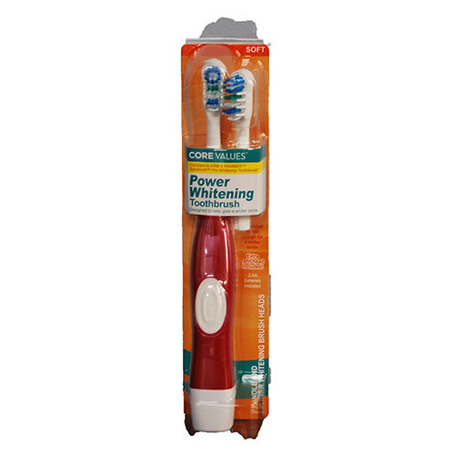 CORE VALUES POWER WHITENING TOOTHBRUSH INCLUDES BATTERY+REFILL-SOFT