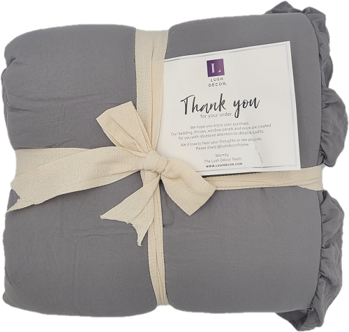 LUSH DECOR MICROFIBER THROW 50"x60" REYNA GRAY PP$110.00 NO AMAZON