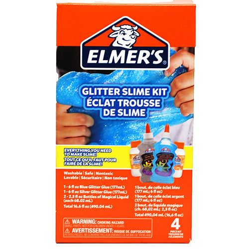 ELMR GLITTR SLIME KIT 4PC-BLUE/SLVR