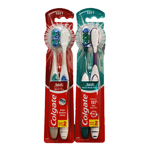COLGATE OPTIC WHITE TOOTHBRUSH 2PK SOFT 12CT CLIP STRIP NI