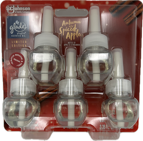 GLADE PLUG IN SCENTED OIL AUTUMN SPICED APPLE 5 REFILLS 0.67floz US