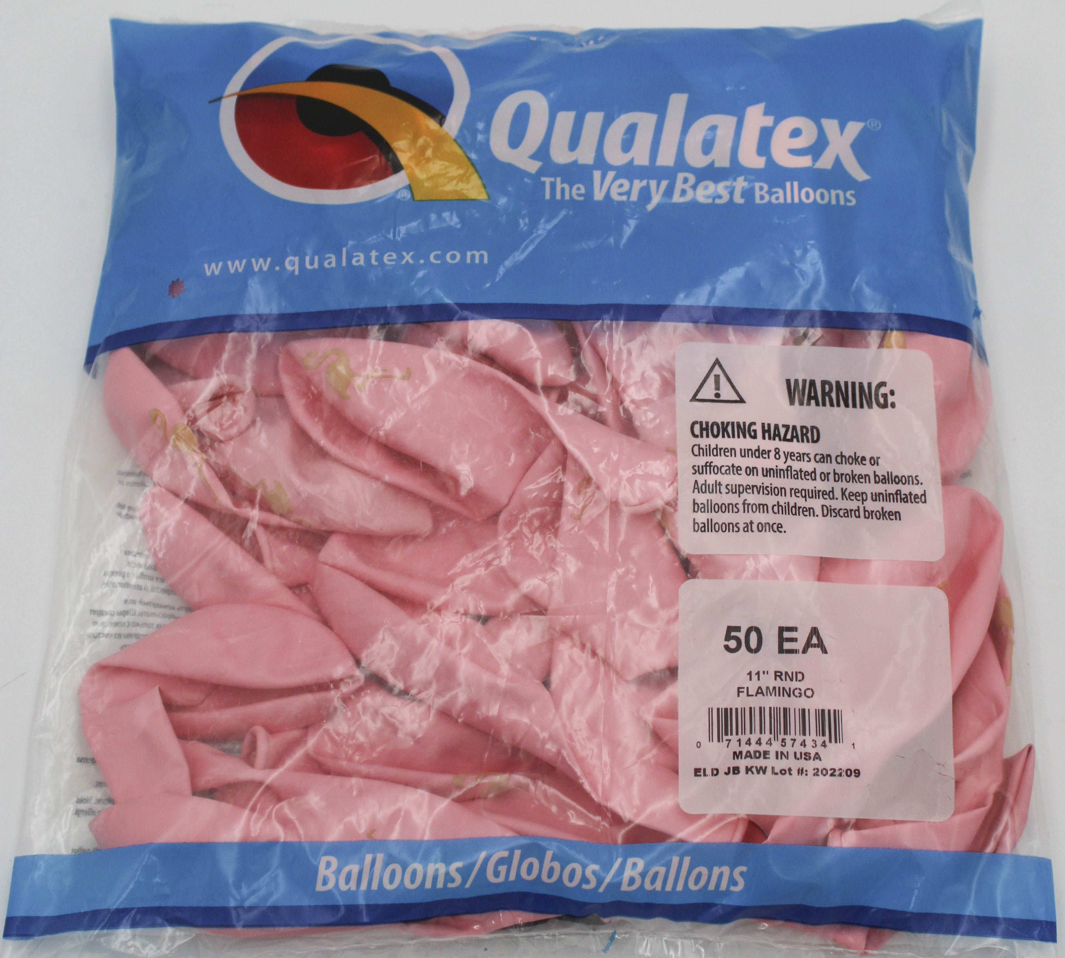 11" ROUND QX LATEX BALLOON PINK 50CT FLAMINGO