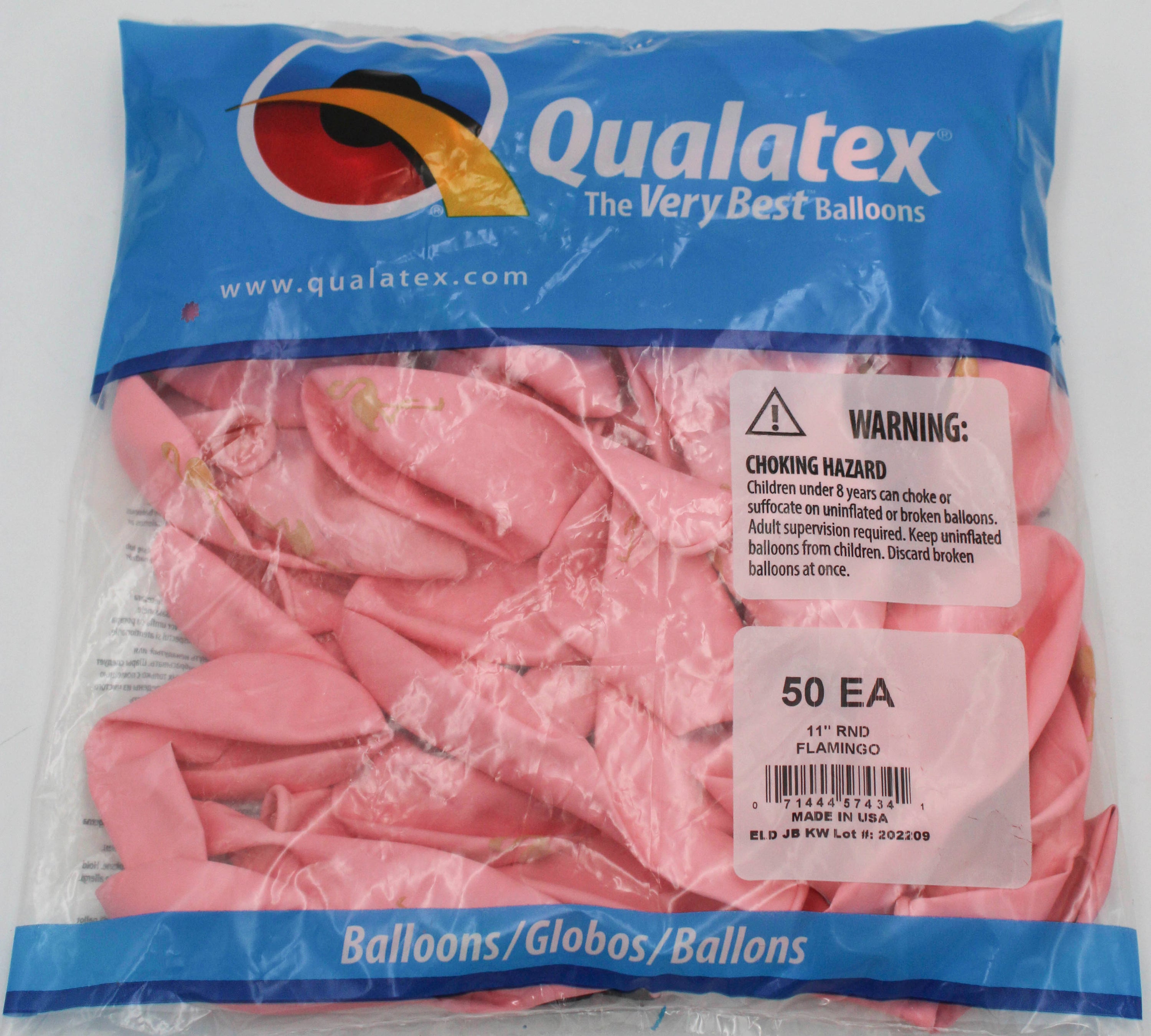 11" ROUND QX LATEX BALLOON PINK 50CT FLAMINGO