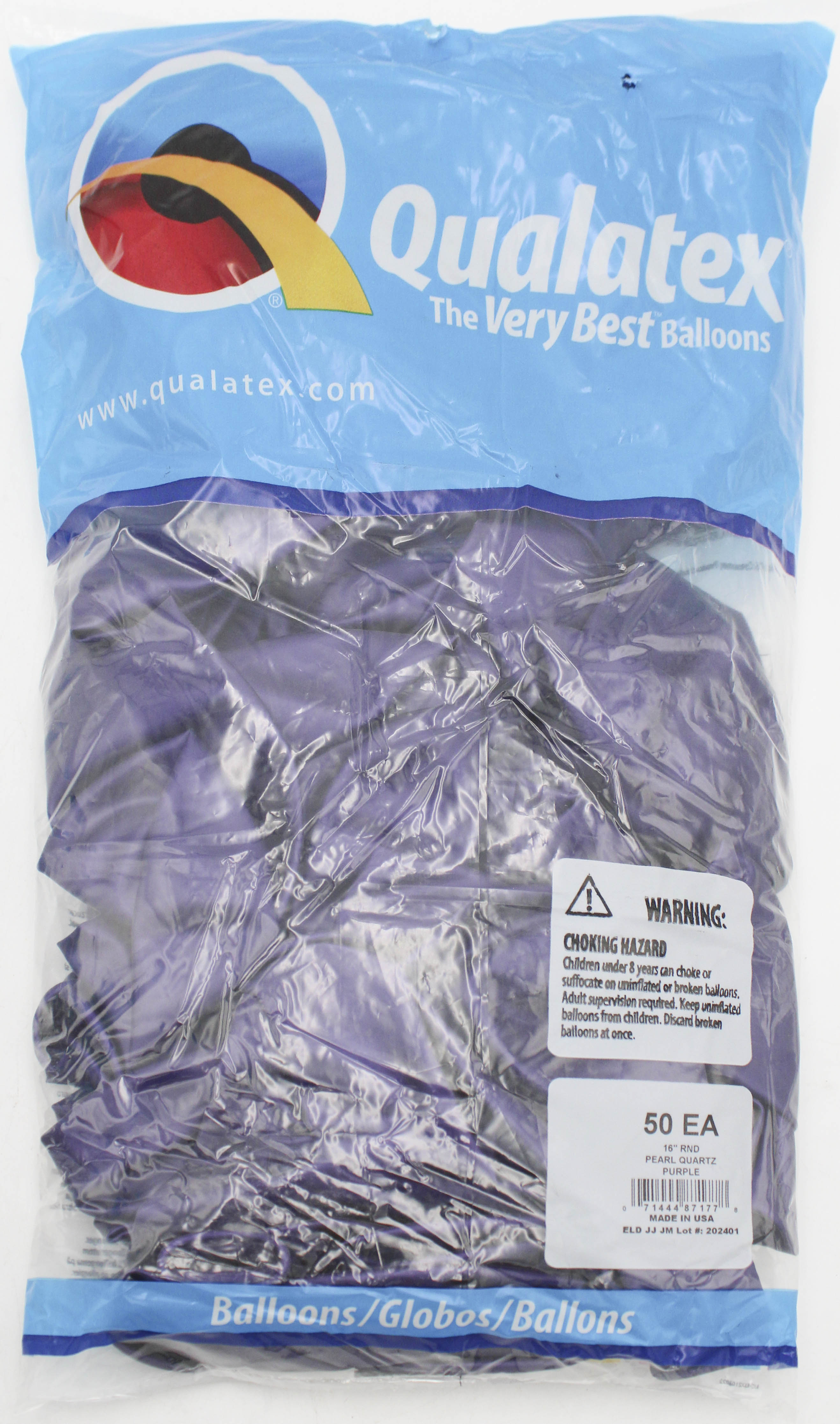 16" RND QX LATEX PLAIN 050CT  PEARL QUARTZ PURPLE