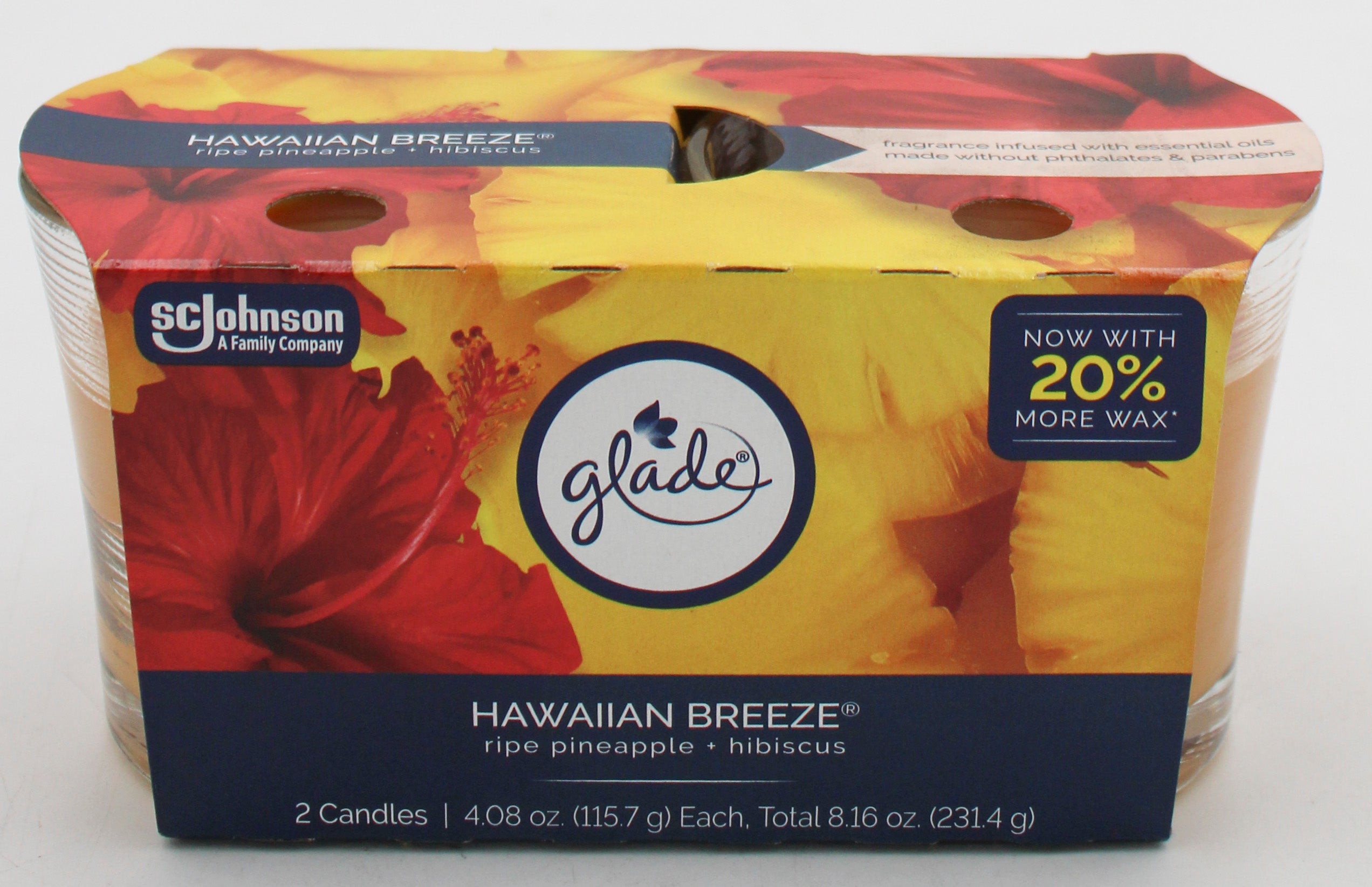 SP GLADE CANDLE HAWAIIAN BREEZE 2ct 4.08oz