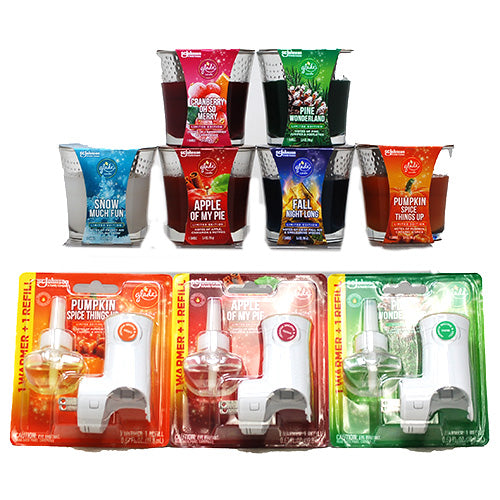 GLADE CANDLE/OIL RFLL ASST 60PC DSPLY-FALL/XMAS