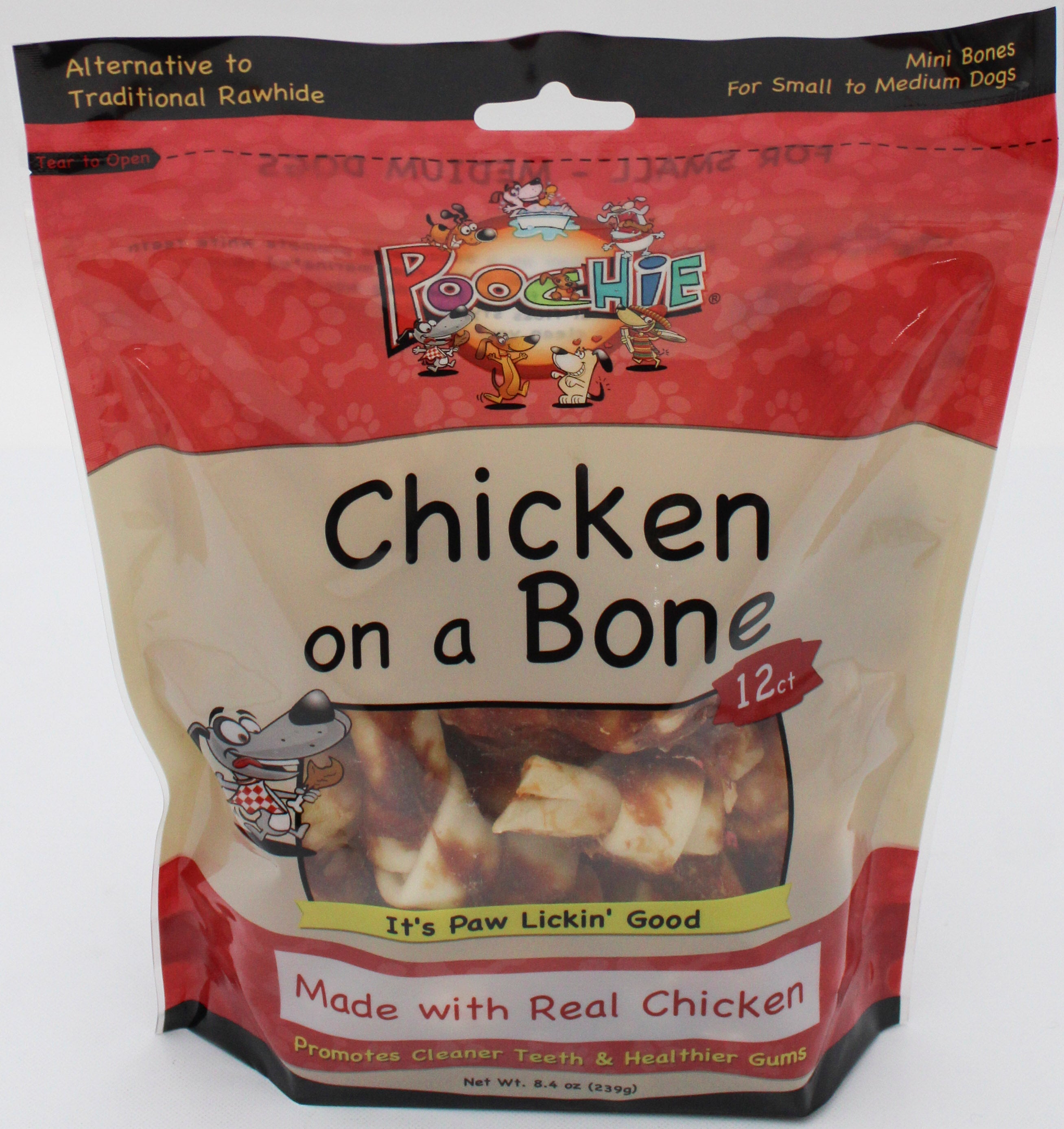 Poochie Chicken on a Bone Dog Treat 12 Count 8.4oz Wholesale Case