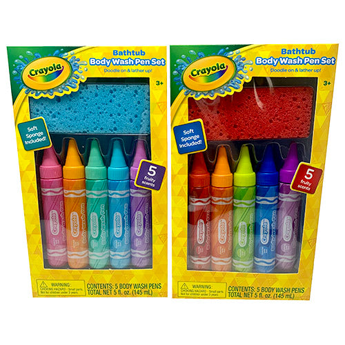 CRAYOLA BDYWSH PEN SET 5CTW/SPNGE