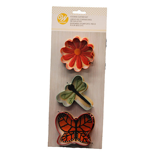 WILTON COOKIE CUTTER METAL FLORAL 3CT