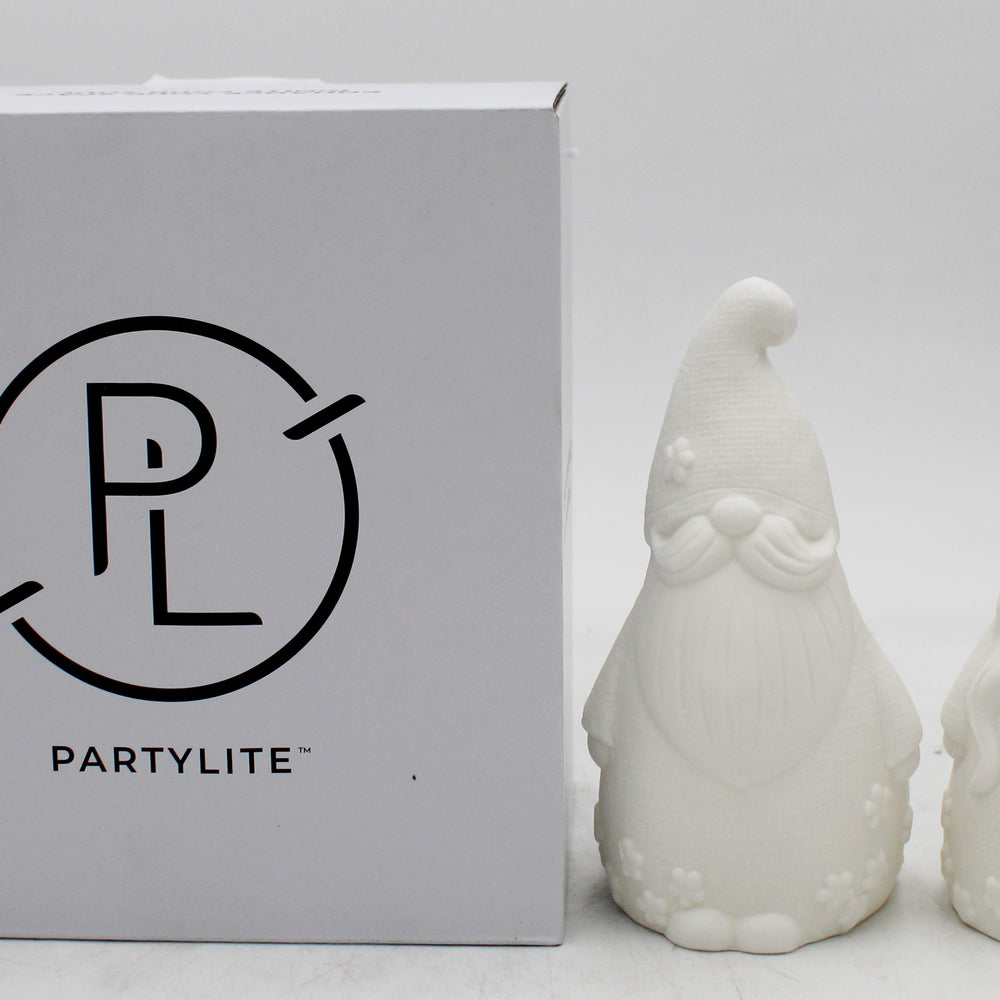 PARTYLITE GNOME 'N GARDEN TEALIGHT HOLDER PAIR 6"