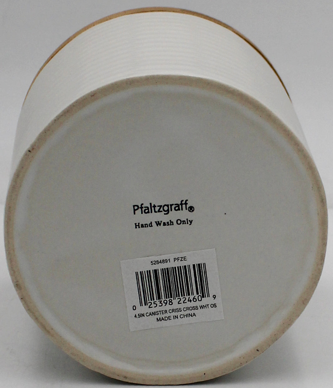 PFALTZGRAFF 4.5IN CANISTER CRISS CROSS WHT OS NI