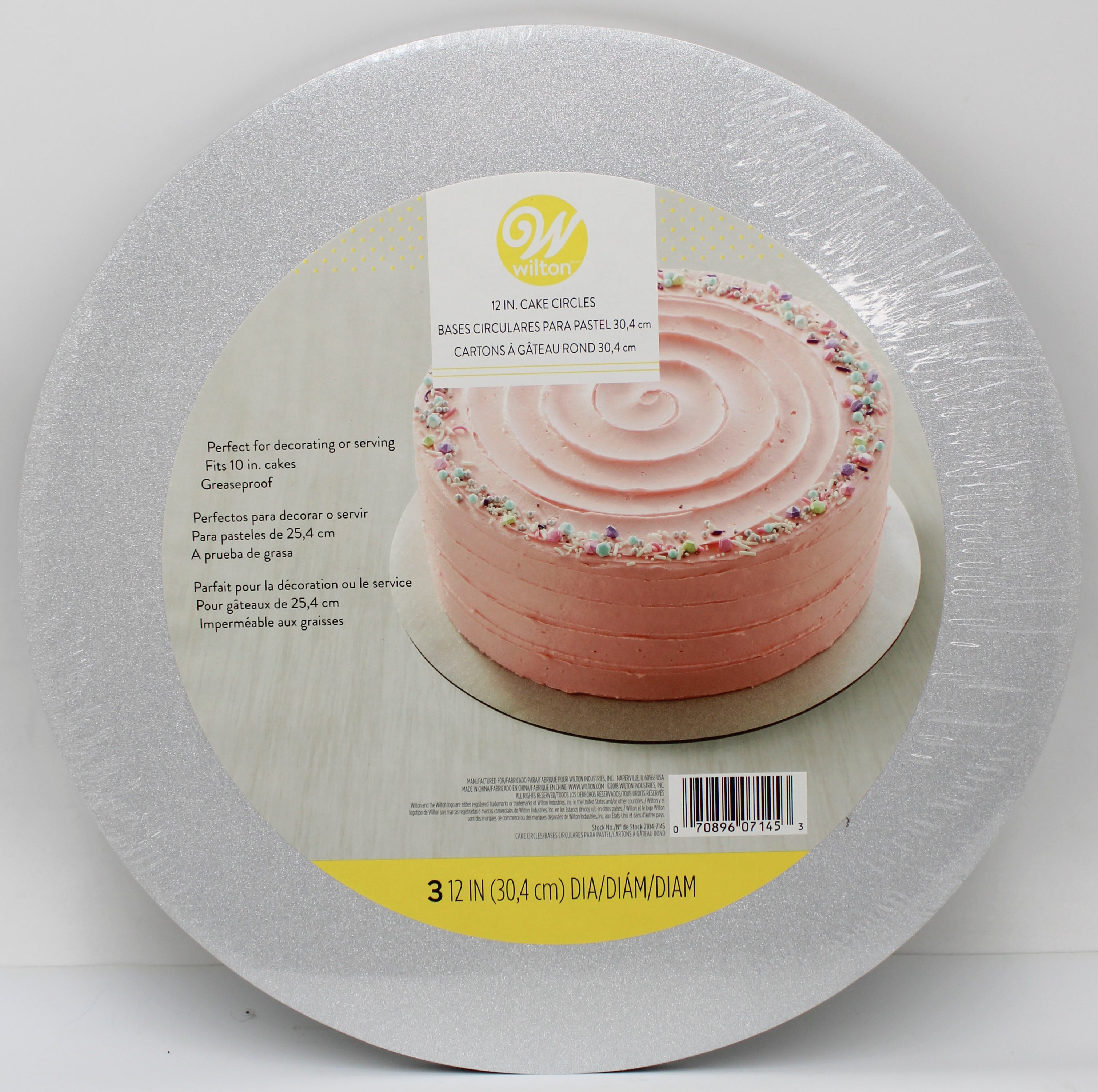 3CT WILTON CAKE BOARDS - SILVER GLITTER