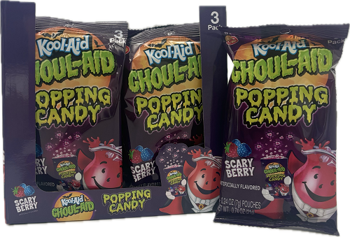 KOOL-AID GHOUL-AID POPPING CANDY 3PACK 0.24 OZ POUCHES SCARRY BERRY  BEST BY 3/24/25