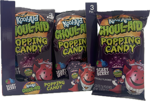 KOOL-AID GHOUL-AID POPPING CANDY 3PACK 0.24ozPOUCHES SCARRY BERRY  BB 3/24/25