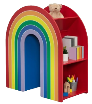 DELTA CHILDREN RAINBOW WOOD BOOKCASE 15.75"D x 31.5"W x 35.5"H